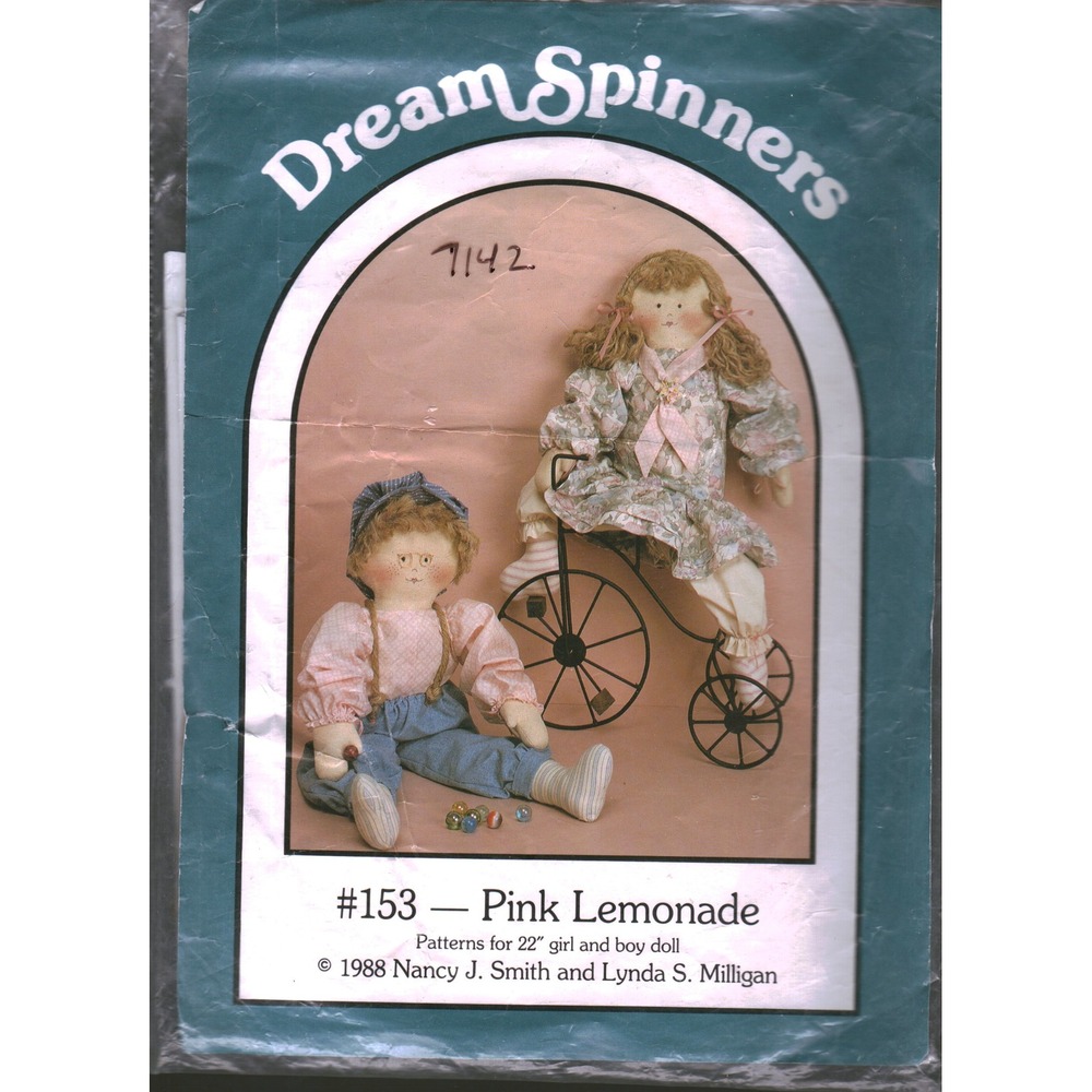 Dream Spinners Pink‎ Lemonade 22" Doll Sewing Pattern Nancy Smith 1988 Vintage